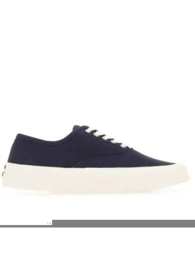 Lace Up Canvas Cotton Low Top Sneakers Navy - MAISON KITSUNE - BALAAN 2