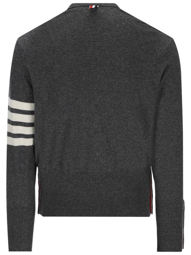 Men's Diagonal Classic Cashmere Cardigan Mid Grey - THOM BROWNE - BALAAN 4