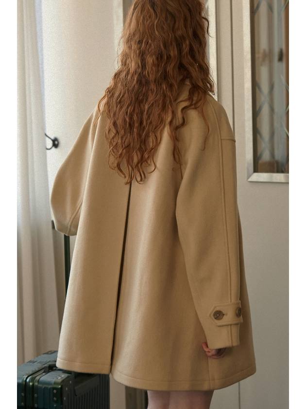 Cozy back point halfwool coat Yellow beige HCYB01 - LAMARO - BALAAN 3