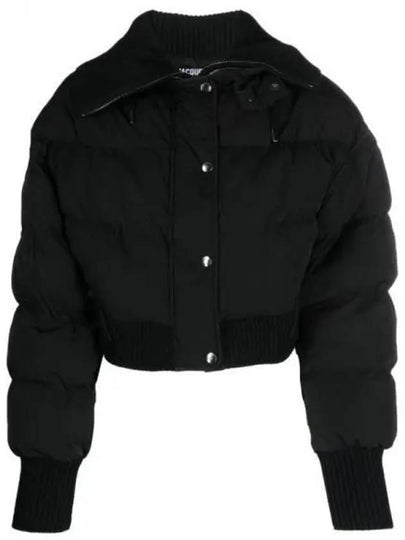 La Doudoune Caraco Ribbed Puffer Crop Padded Jacket Black - JACQUEMUS - BALAAN 2