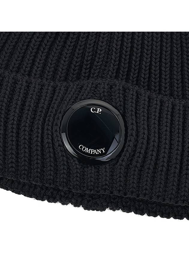 Lens Wappen Extra Fine Merino Wool Beanie Grey - CP COMPANY - BALAAN 7