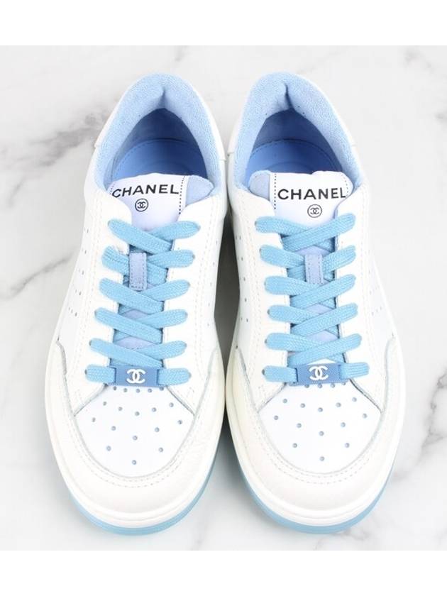 Back logo tennis sneakers blue 36 5 235 - CHANEL - BALAAN 8