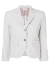 Striped Seersucker Half Line Single Jacket Grey - THOM BROWNE - BALAAN 2