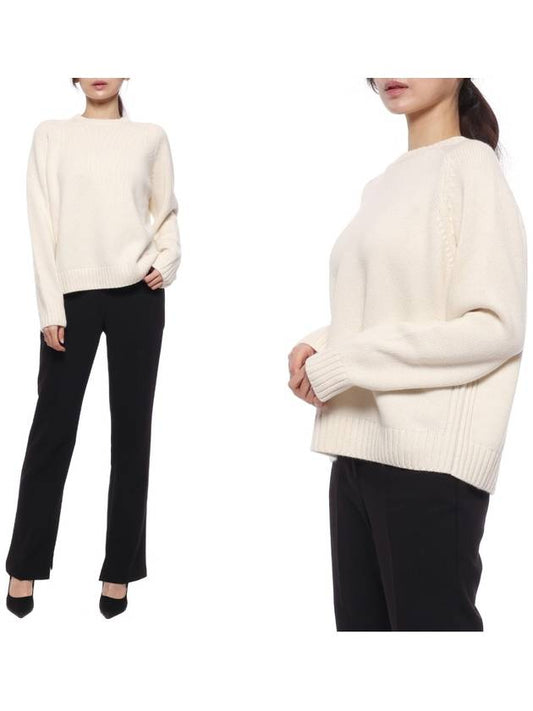 Parksville Baby Cashmere Crew Neck Knit Top White Titanium - LORO PIANA - BALAAN 2