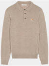 Fox Head Patch Polo Knit Top Beige Melange - MAISON KITSUNE - BALAAN 2