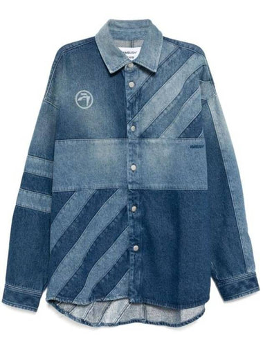 Embush Patchwork Denim Long Sleeve Shirt Blue - AMBUSH - BALAAN 1