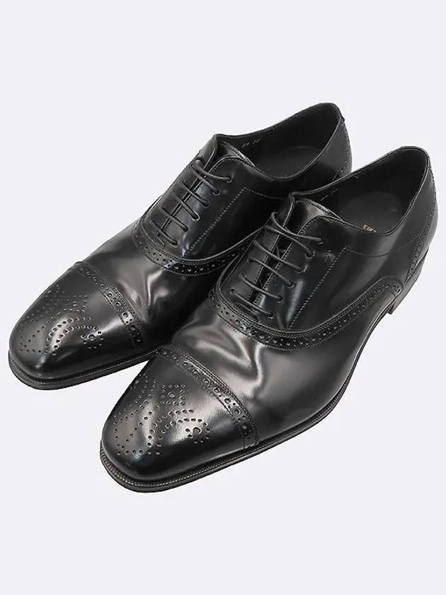 Ferragamo Black Leather Men s Wingtip Shoes - SALVATORE FERRAGAMO - BALAAN 4