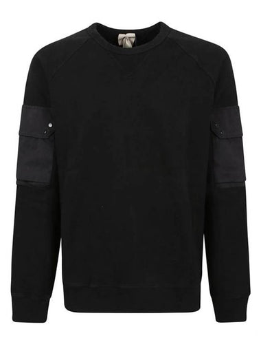 Multi-pocket Snap Crew Neck Sweatshirt Black - TEN C - BALAAN 1