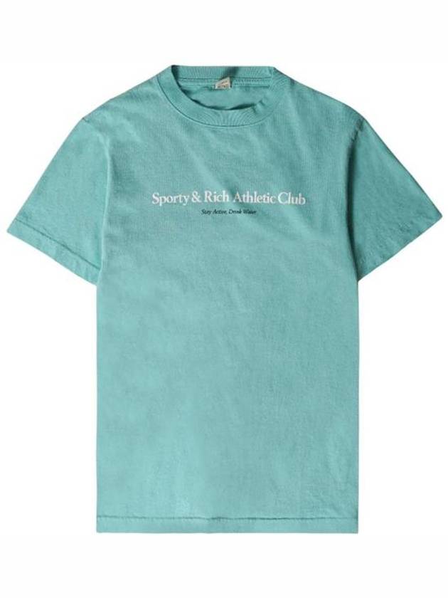 Athletic Club Short Sleeve T-Shirt Aqua - SPORTY & RICH - BALAAN 2