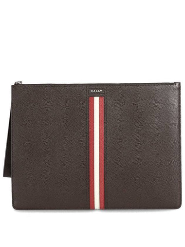 Thalden Logo Clutch Bag Brown - BALLY - BALAAN 1