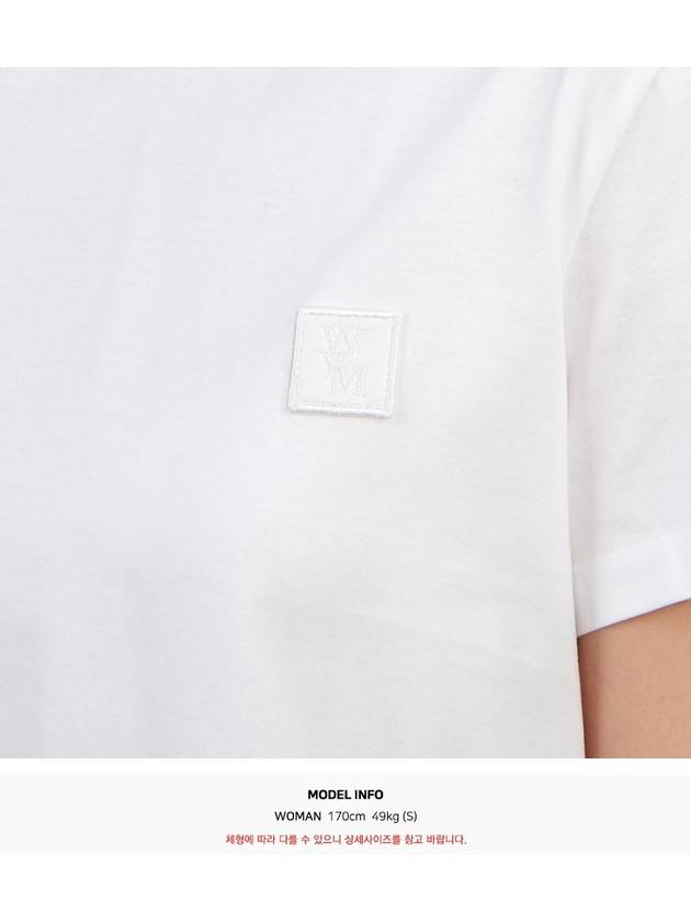 Women's Embossed Back Logo Cotton Short Sleeve T-Shirt White - WOOYOUNGMI - BALAAN 10