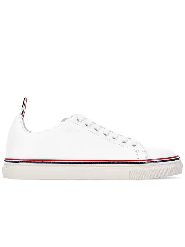 Women's Tennis Striped Low Top Sneakers White - THOM BROWNE - BALAAN 1