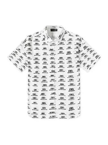 Logo Pattern Shirt Short Sleeve White 725382 TNL88 - BALENCIAGA - BALAAN 1