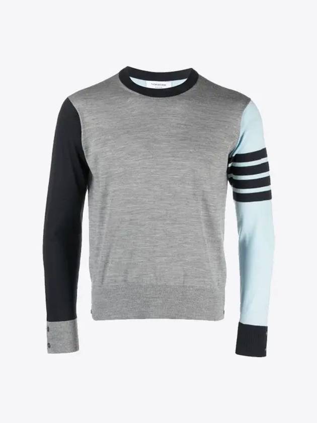 Classic 4 Bar Merino Wool Knit Top Grey - THOM BROWNE - BALAAN 2