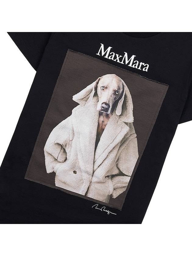 Print Cotton Short Sleeve T-Shirt Black - MAX MARA - BALAAN 6