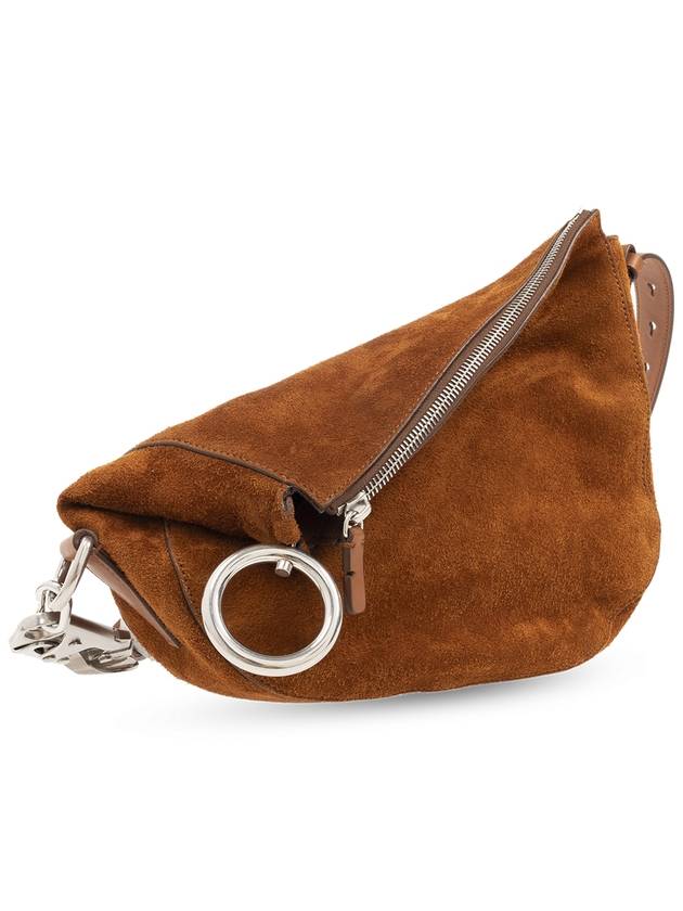 Knight Small Suede Shoulder Bag Bruciato - BURBERRY - BALAAN 5