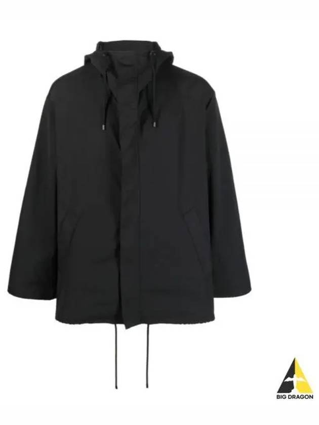 HIGH DENSITY COTTON POLYESTER CLOTH HOODED BLOUSON A23SB02PC BLACK poly hoodie - AURALEE - BALAAN 1