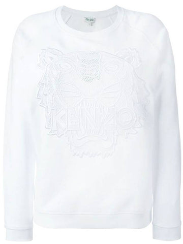 Tiger Embroidered Sweatshirt White - KENZO - BALAAN 1