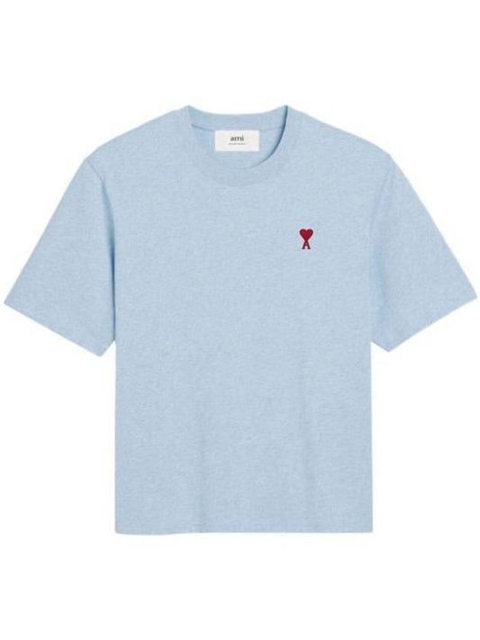 Small Heart Logo Boxy Fit Short Sleeve T-Shirt Light Blue - AMI - BALAAN 1