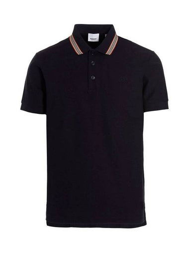 Icon Stripe Collar Cotton Polo Shirt Navy - BURBERRY - BALAAN 1