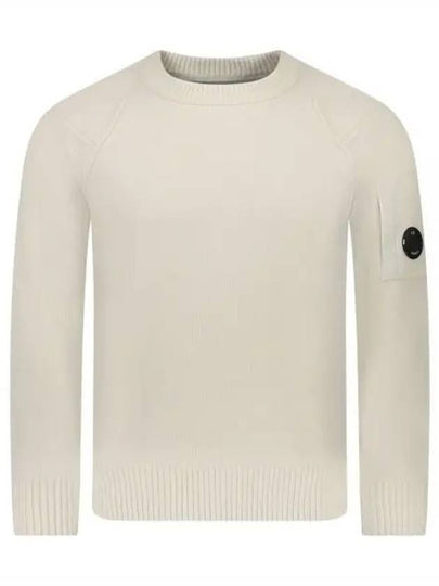 Lambswool GRS Crew Neck Knit Top White - CP COMPANY - BALAAN 2