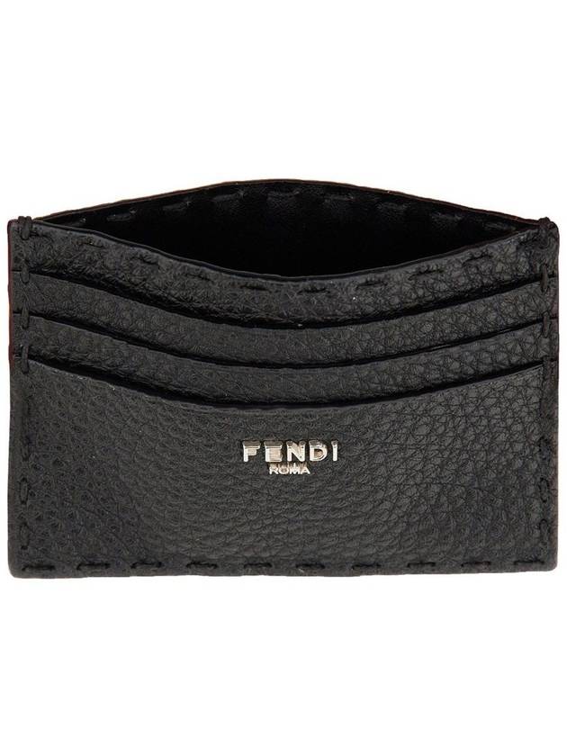 Selleria Leather Card Wallet Black - FENDI - BALAAN 5