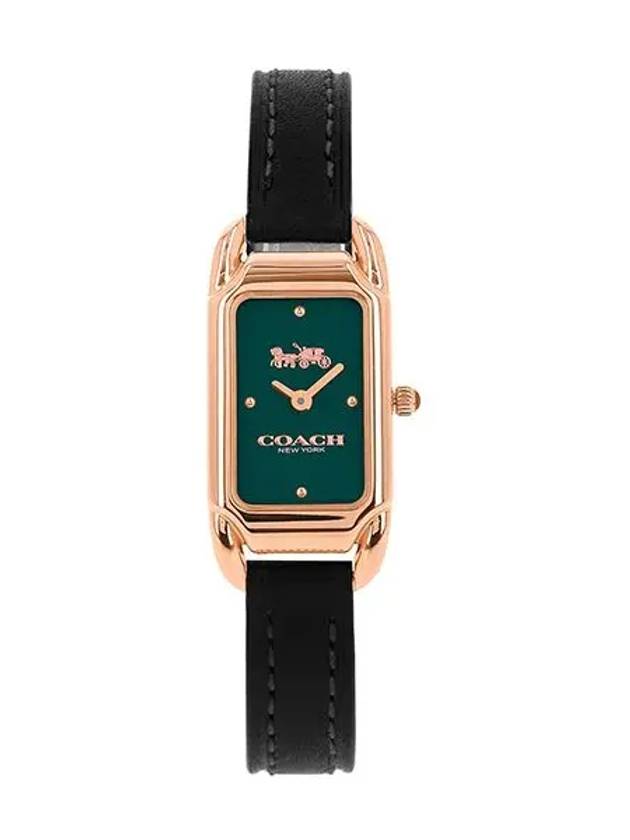 Cadie Leather Strap Watch Gold Green - COACH - BALAAN 2