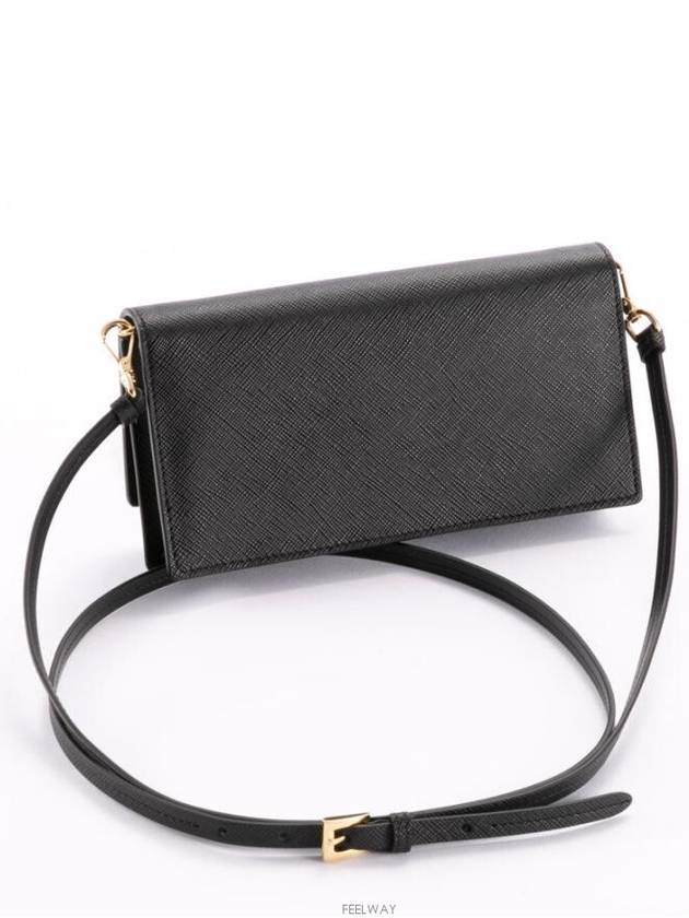 Triangle Logo Leather Mini Bag Black - PRADA - BALAAN 7