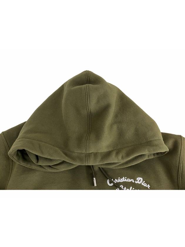 Atelier Logo Cotton Fleece Hoodie Khaki - DIOR - BALAAN 8