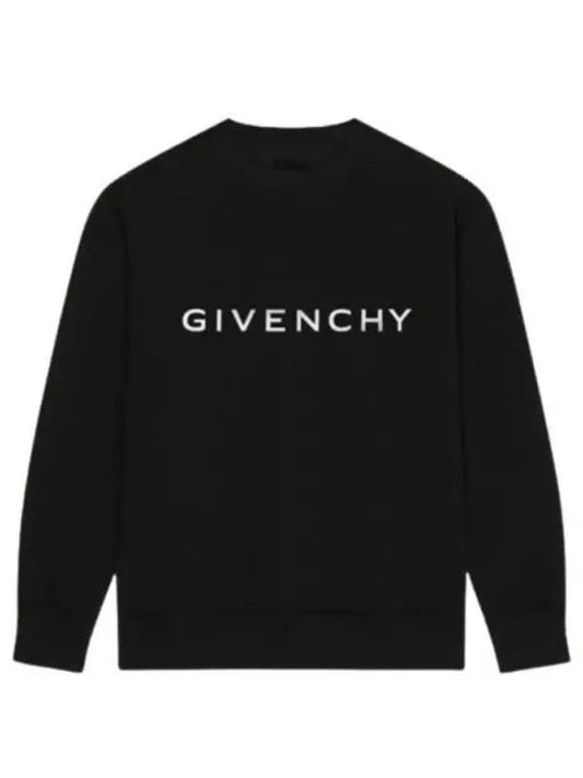 Logo Print Cotton Sweatshirt Black - GIVENCHY - BALAAN 2