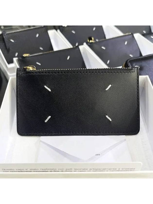 Signature Stitch Zipper Card Wallet Black - MAISON MARGIELA - BALAAN 2