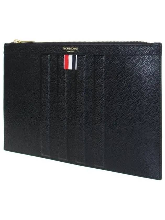 Debossed Pebble Clutch Bag Black - THOM BROWNE - BALAAN 3