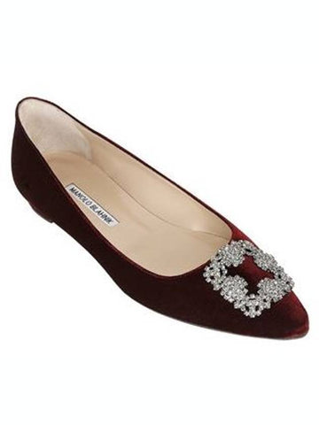 19SS10MM HANGISI Swarovski velvet flat shoes - MANOLO BLAHNIK - BALAAN 1