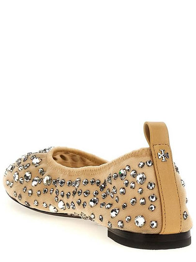 Beige Ballet Flats With All-Over Crystals Application In Tech Fabric Woman - TORY BURCH - BALAAN 2