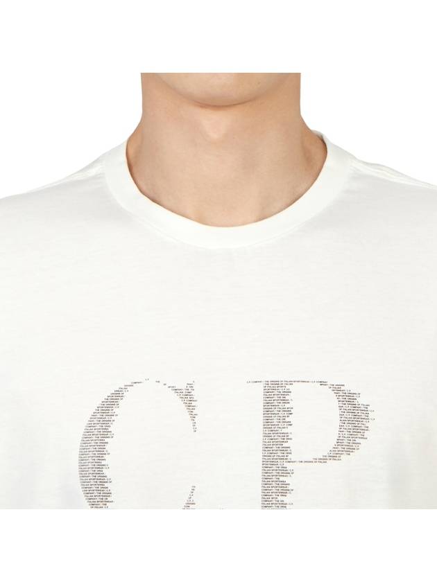 Logo Print Short Sleeve T-Shirt White - CP COMPANY - BALAAN 7