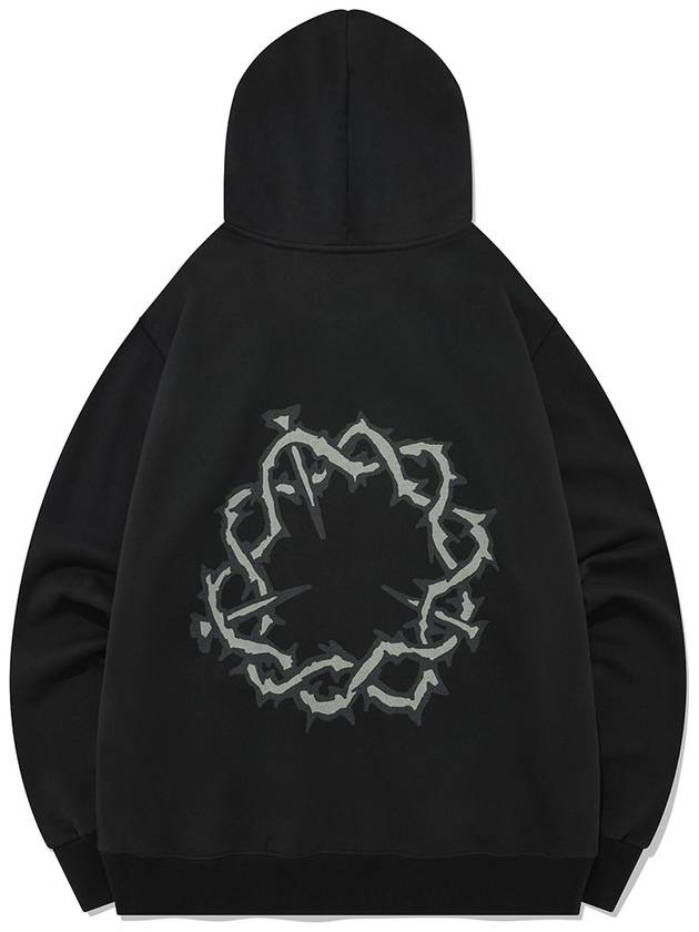 Crown of Thorns Zip Up Hoodie Unisex Graphic Hooded Jacket Hooded Zip Up Black - PHOS333 - BALAAN 3