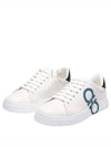 Number Gancini Low Top Sneakers White Mediterranean Blue - SALVATORE FERRAGAMO - BALAAN 2