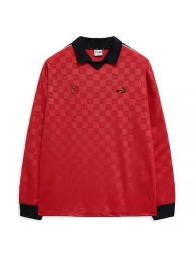 Archive S Knit Jersey Long Sleeve T-Shirt Red - PUMA - BALAAN 1