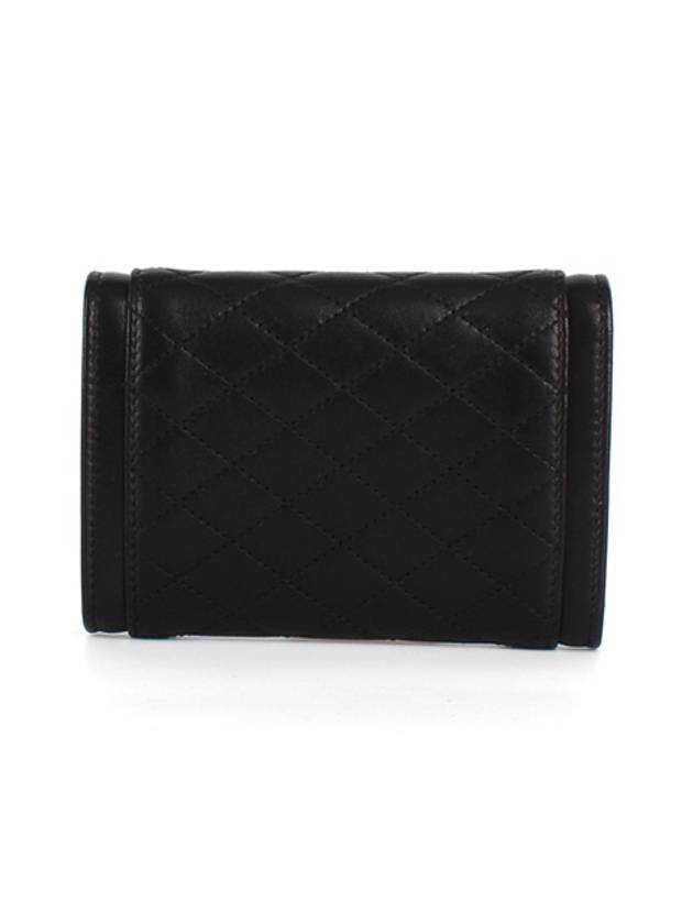 Gabi Small Envelope Quilted Lambskin Halfwallet Black - SAINT LAURENT - BALAAN.