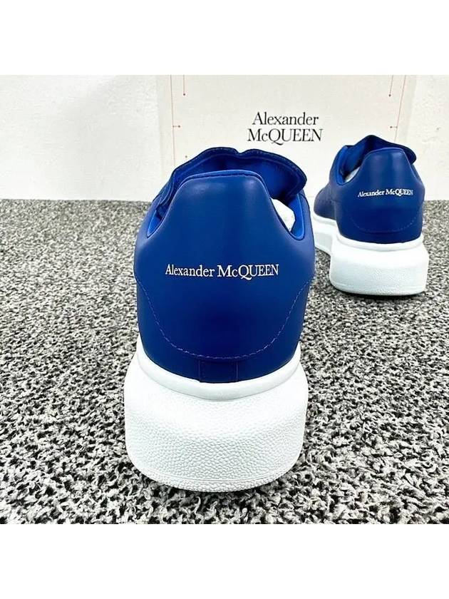 Women's Larry Oversole Leather Low Top Sneakers Blue - ALEXANDER MCQUEEN - BALAAN 8