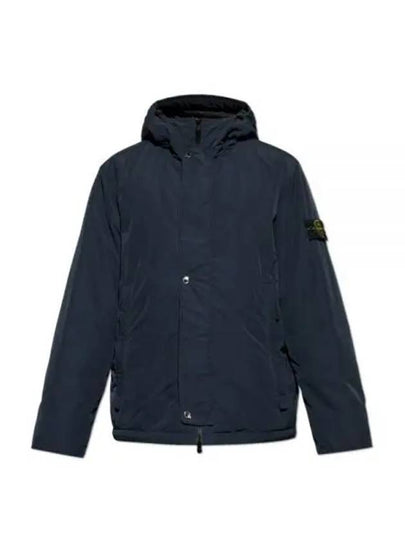 Techno Fabric Hooded Jacket Navy - STONE ISLAND - BALAAN 2