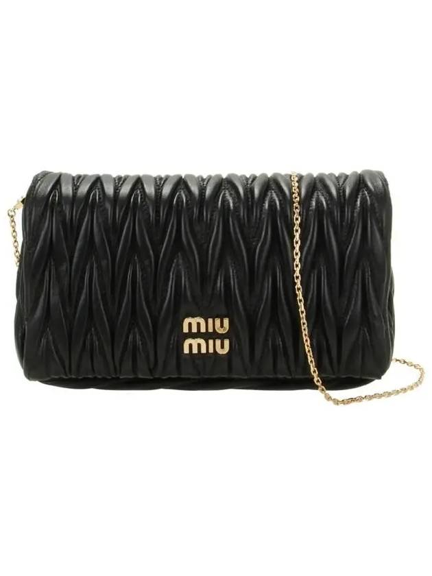 Matelasse Nappa Leather Logo Mini Bag Black - MIU MIU - BALAAN 2