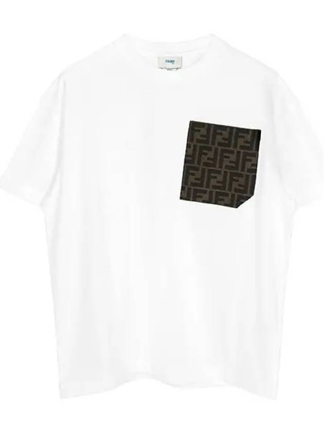 Kids Pocket Short Sleeve T-Shirt White - FENDI - BALAAN 2