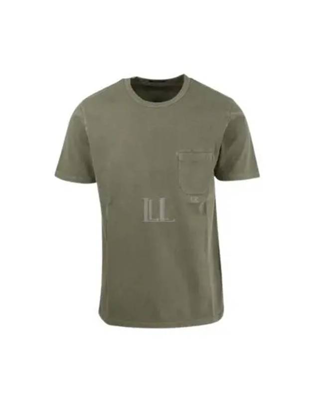 Small Logo Pocket Cotton Short Sleeve T-Shirt Bronze Green - CP COMPANY - BALAAN 2