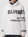 Women's Horseferry Print Hooded Top White - BURBERRY - BALAAN.