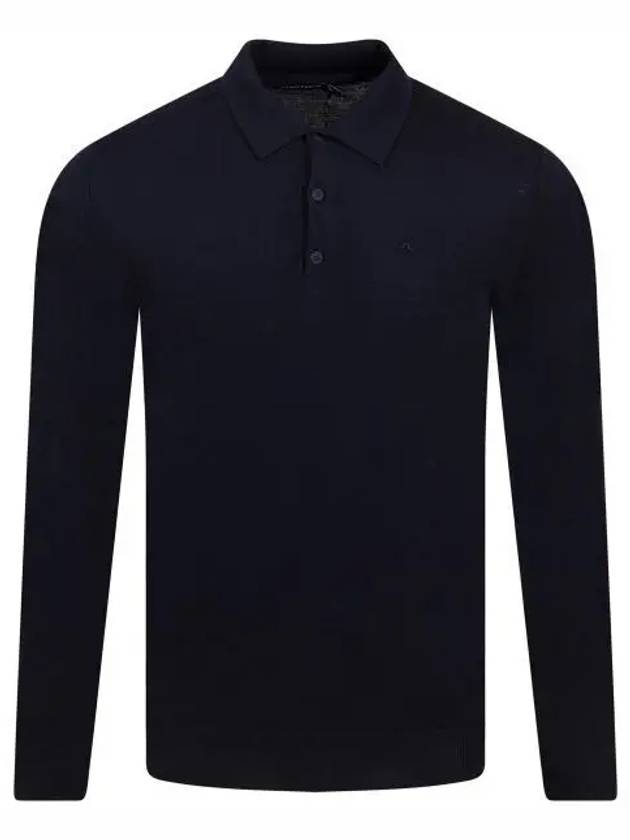 Noel Light Merino Long Sleeve Polo Shirt Navy - J.LINDEBERG - BALAAN 2