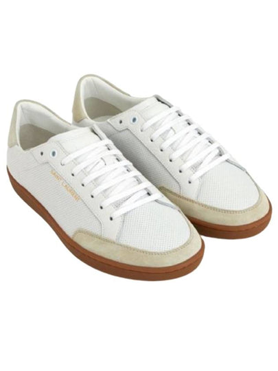 Court Classic Perforated Beige Tab Low Top Sneakers White - SAINT LAURENT - BALAAN 2