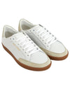 Court Classic Perforated Beige Tab Low Top Sneakers White - SAINT LAURENT - BALAAN 3