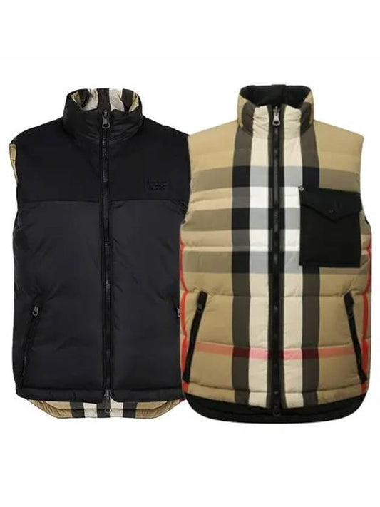 Check Reversible Padded Vest Beige - BURBERRY - BALAAN 2