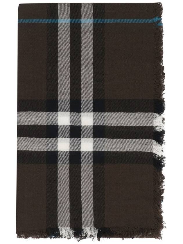 Check Wool Scarf Brown - BURBERRY - BALAAN 3